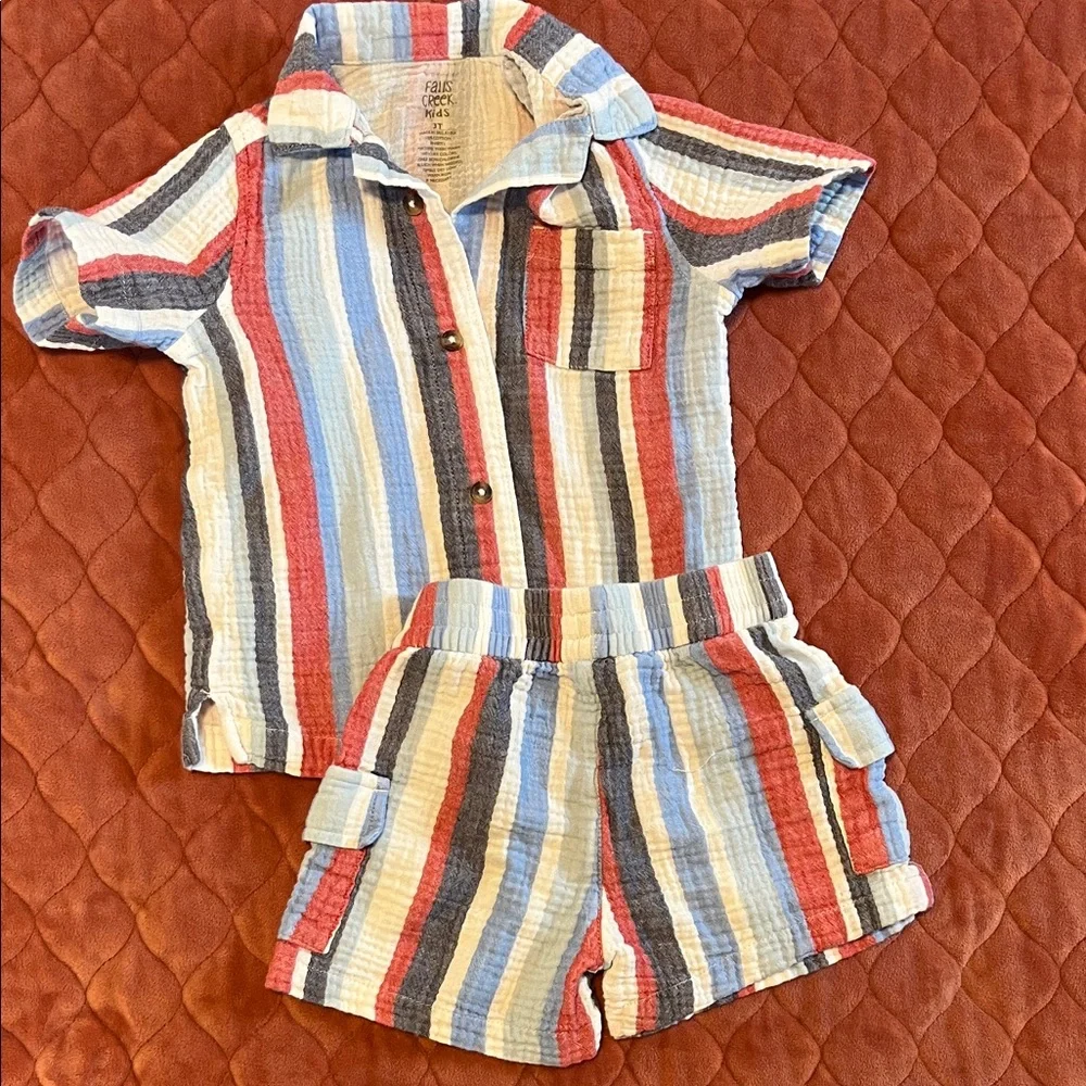 Falls Creek Kids Striped Matching Set - Red, Blue, White - Picture 1 of 2